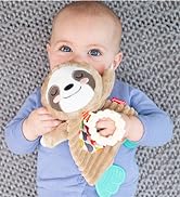 Infantino Cuddly Teether, Sleepy Sloth Character, 3 Textured Teething Places to Soothe Sore Gums,...