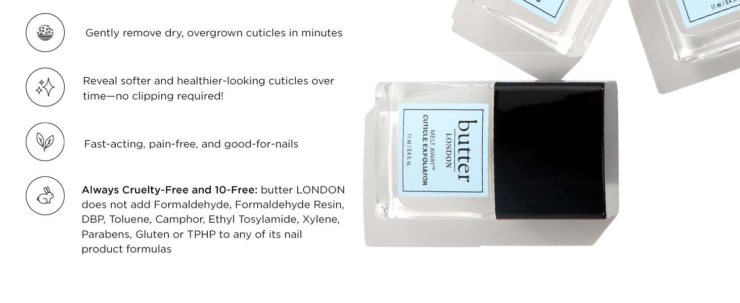 melt away cuticle exfoliator, cuticle exfoliator, cuticle care, butterlondon nail treatment, cuticle