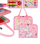 Esjay Busy Board for Toddlers, Montessori Toys for 1 2 3 4 Year Old, Travel Toys Gifts for Girls,...