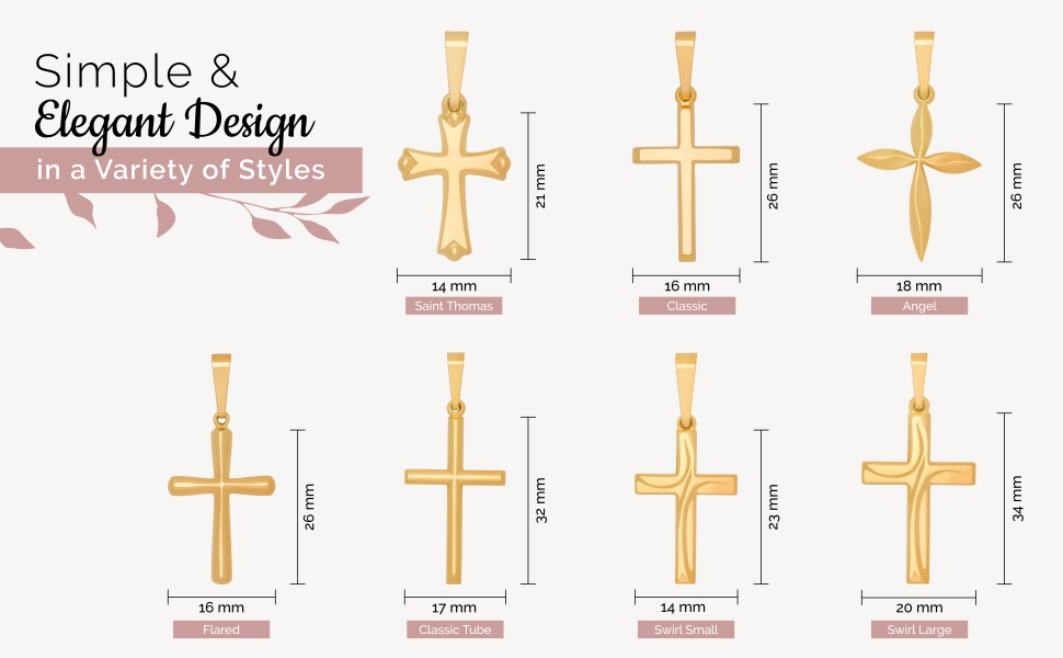 14k gold cross pendants religious