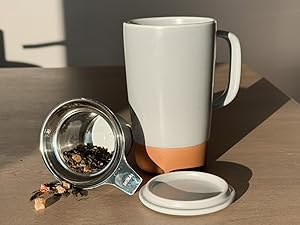 Sleet Grey Large Tea Mug infuser loose leaf tea