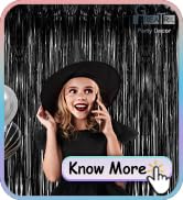 Black Tinsel Foil Fringe Curtain - GREATRIL Tinsel Curtain Party Backdrop Streamers for Wizard Bi...