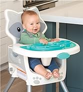 Infantino Grow-with-Me 4-in-1 Convertible High Chair, Raccoon-Theme, Space-Saving Design, Booster...