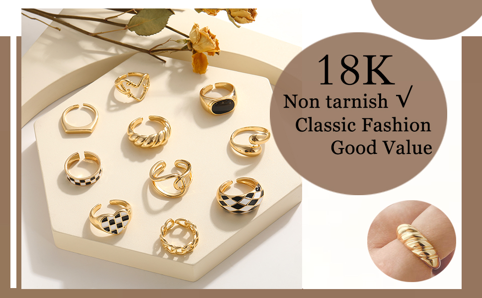 Gold Chunky Rings