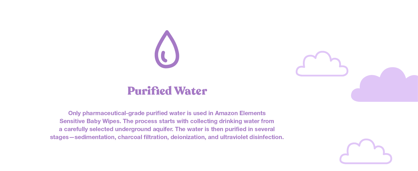 amazon elements baby wipes use 100% pharmaceutical-grade purified water