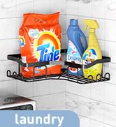 Corner shower caddy for laundry
