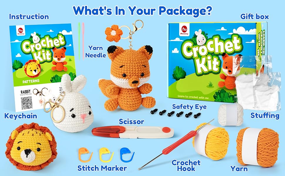 crochet animal kit