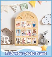 My First Year Photo Display Wood Board, Baby’s First Year Picture Frame 12 Months