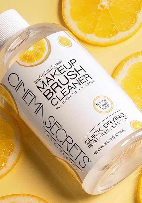 Tropical Lemon Makeup Brush Cleaner, rinse free, quick drying, cinema secrets