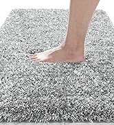 Yimobra Luxury Bathroom Rugs, Shaggy Bath Mats for Bathroom Non Slip, Water Absorbent Microfiber ...