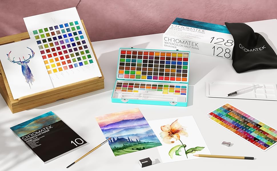 watercolor pans by chromatek, best watercolor paint set