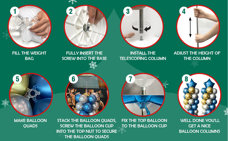 YALLOVE Metal Balloon Column Stand Assembly Instruction