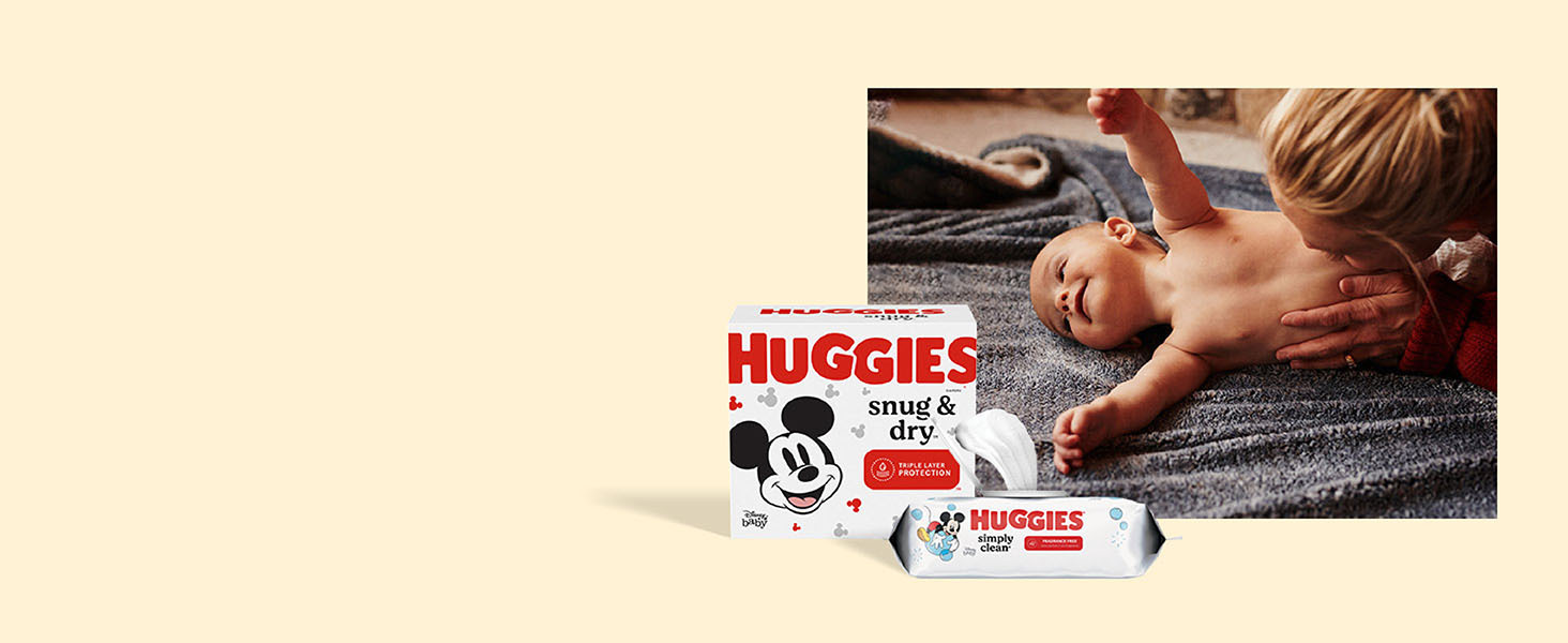 Huggies snug & dry and simply clean wipes