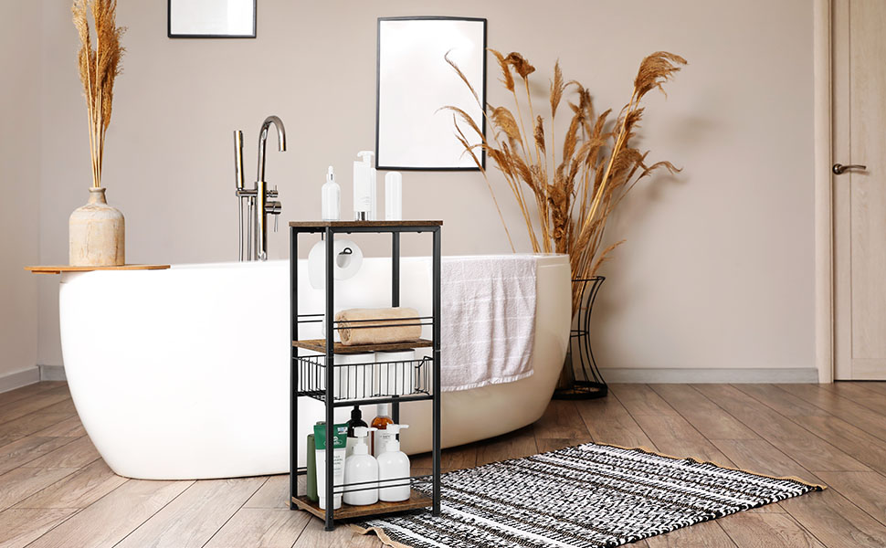 Bathroom Shelf Freestanding Bathroom Storage Cabinet with Drawer Toilet Paper Storage Stand