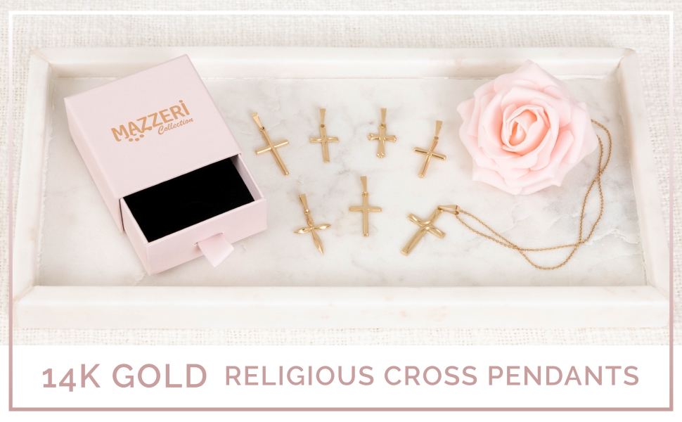 14k gold cross pendants religious