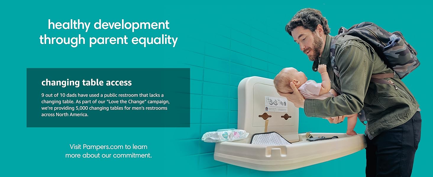 Man changing baby at changing table - Healthy development through parent equality