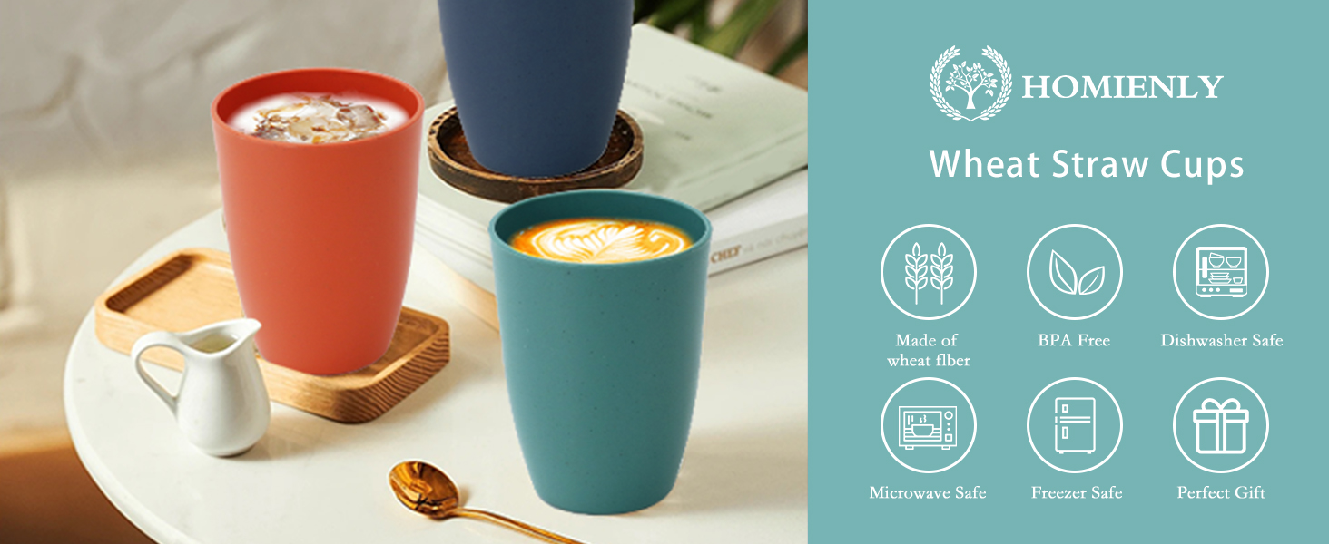 wheat straw cups set plastic cups wheat cups unbreakable cups plastic cup setcups for kitchen