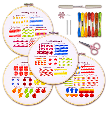 Top 29 Embroidery Stitches Practice Kit