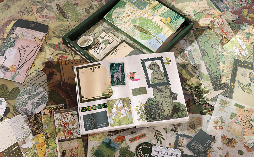 Aesthetic Scrapbook Supplies Kit,aesthetic stationary,Bullet Journal Kit with Journaling Supplies