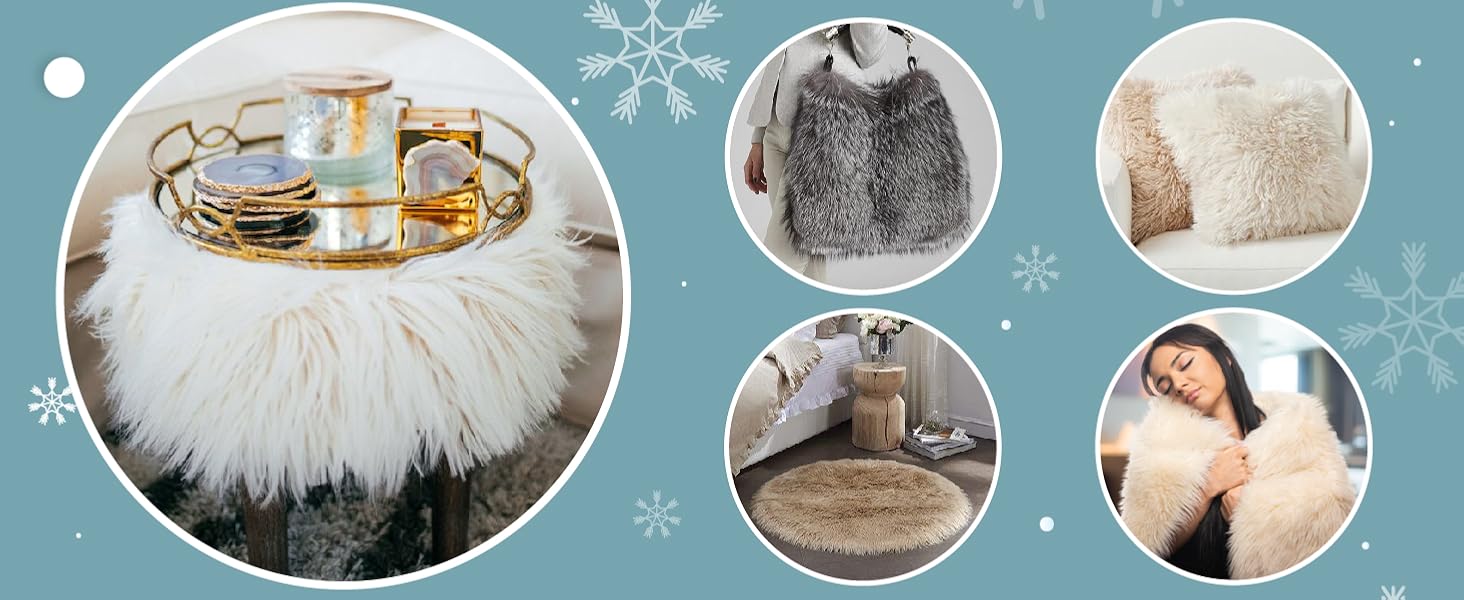 Faux Fur Fabric by The Yard for Costumes, Apparel, Rugs, Pillows, Decorations