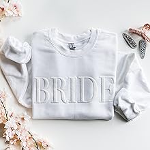 Flatlay Embossed Sweater with Bride on it