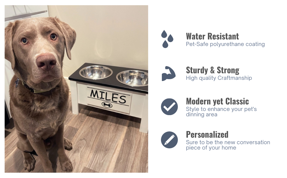 GrooveThis Woodshop Elevated dog Feeder Stand Logo. Elevated dog bowls, dog food storage, dog bowls