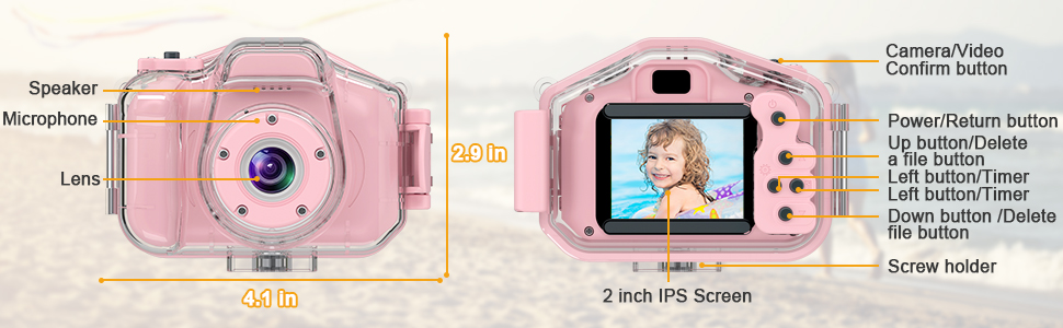 Kids Camera Waterproof Boys Girls Toys 3-12 Year Old