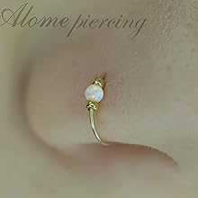 Gold opal nose ring