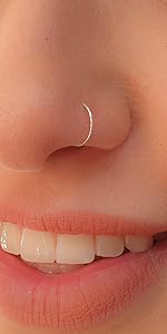 Silver Fake Plain Nose Ring