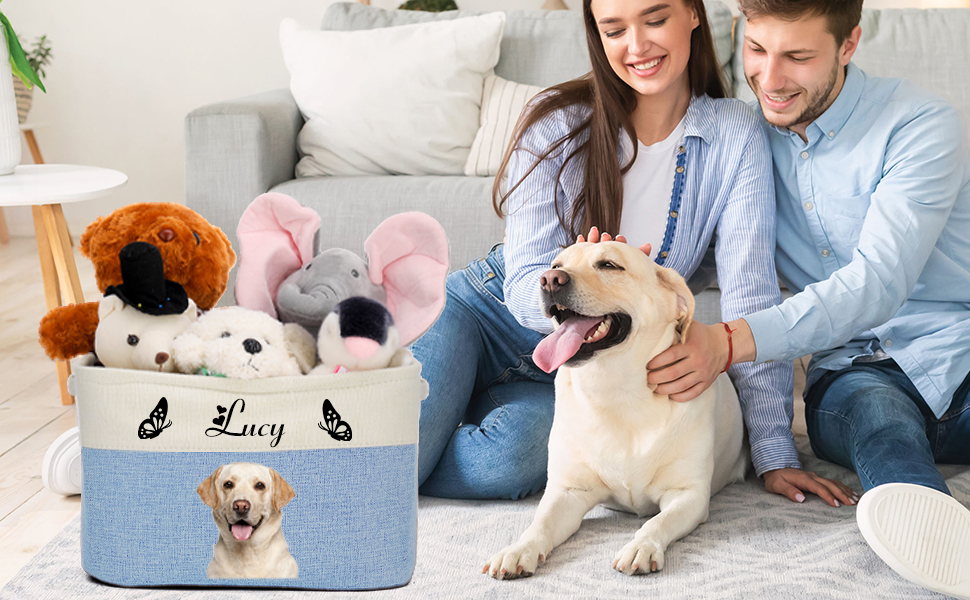 Custom Dog Toy Bin with Pet's Name