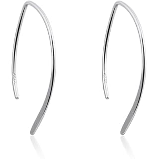 Pull Through Earrings Threader Earrings Sterling Silver Earrings Hypoallergenic Minimalist Earrings Thread Earrings Drop Earrings for Women Trendy