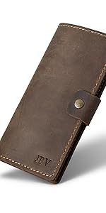 Personalized Checkbook Cover, Rose, 100% Distressed Leather Wallet & Case