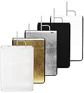 Selens 30"x35" Light Reflector Flag with Frame, 5-in-1 Cover Cloth and Diffuser Gold & Silver, Bl...