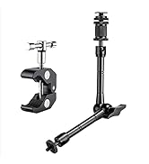 Fomito 11 inch Articulating Magic Arm + Super Clamp for DSLR Rig Camera to LCD Monito, LED Video ...