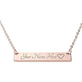 Personalized Name Bar Necklace | 16K Gold/Silver/Rose Gold Plated | Dainty Diamond | Machine Engraving | Bridesmaid, Best Graduation Day Gift