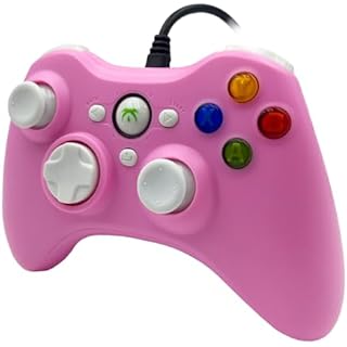 DYONDER Wired PC Controller,Game Controller Joystick with Dual-Vibration Turbo and Hall Trigger Buttons for Windows PC/ PS3/ Android TV Box/Tesla(Pink)