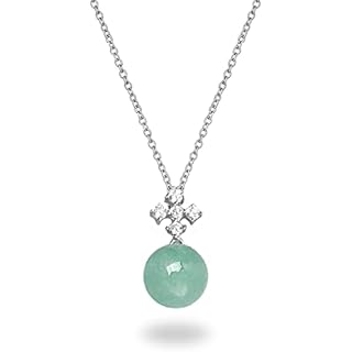 Cross Jade Necklace 8.5mm Bigger Pendants Necklace Gift for Mom Green Jade Necklace Cross Crystal Zircon 925 Sterling Silver Necklace for Women Elegant Jewelry Party Wedding Gift for Her (Design-A)