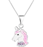 Cherished Moments Girl's Sterling Silver Unicorn Necklace with Sparkling CZs
