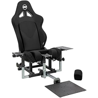 SimFab Modular Flight Simulator Pit For Combat Simulation. DCS Edition. Compatible With Thrustmaster Warthog, WinWing, VirPil, VKB And Alike Controls. Upgradable To General Aviation, Space Sim Or Sim Racing. (black seat)