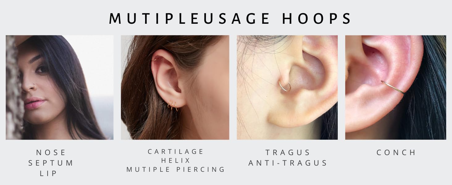 small hoop earrings for women, cartilage earring, cartilage hoop earring,