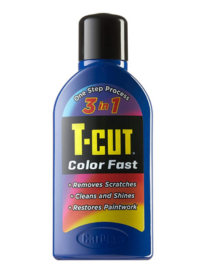 T Cut color fast car polish in dark blue