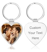 JUBOPE Custom Keychain with Picture - Double Sided Personalized Engraving Photo Picture Text DIY ...