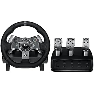Logitech G920 Driving Force Racing Wheel and Floor Pedals, Real Force Feedback, Stainless Steel Paddle Shifters, Leather Steering Wheel Cover for Xbox Series X|S, Xbox One, PC, Mac - Black