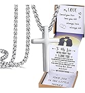 THEMEROL Unique Cross Necklace Gifts with Pull Out Gift Box for Son/Grandson/Dad/Love on Graduati...