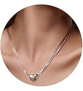 Trinckle Magnetic Necklace for teen girls,y2k Magnet heart Necklace jewelry for daily Outfits,sil...