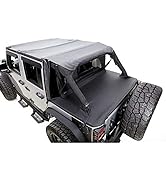 RAMPAGE PRODUCTS 90735 California Brief Sun Top for 2011-2018 Jeep Wrangler 4-Door, Black Diamond