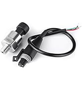 Pressure Transducer Sender Sensor for Oil Fuel Air Water, 1/8"NPT Thread Stainless Steel (100PSI)