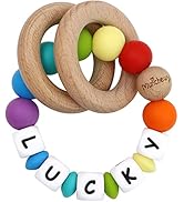 Munchewy Personalized Teether with Name-Rainbow