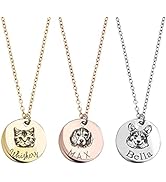 Personalized Gift for Women Pet Necklace Handmade Pet Portrait Necklace Dog Memorial Jewelry Cust...