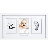Pearhead Babyprints Newborn Handprint and Footprint Photo Frame with Clean-Touch Ink Pad, Gender-...